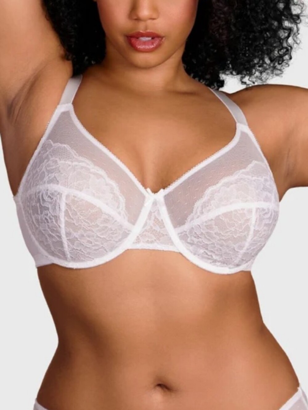 HSIA Enchante Unlined Non-padded Lace Underwire Bra size 40 I In White